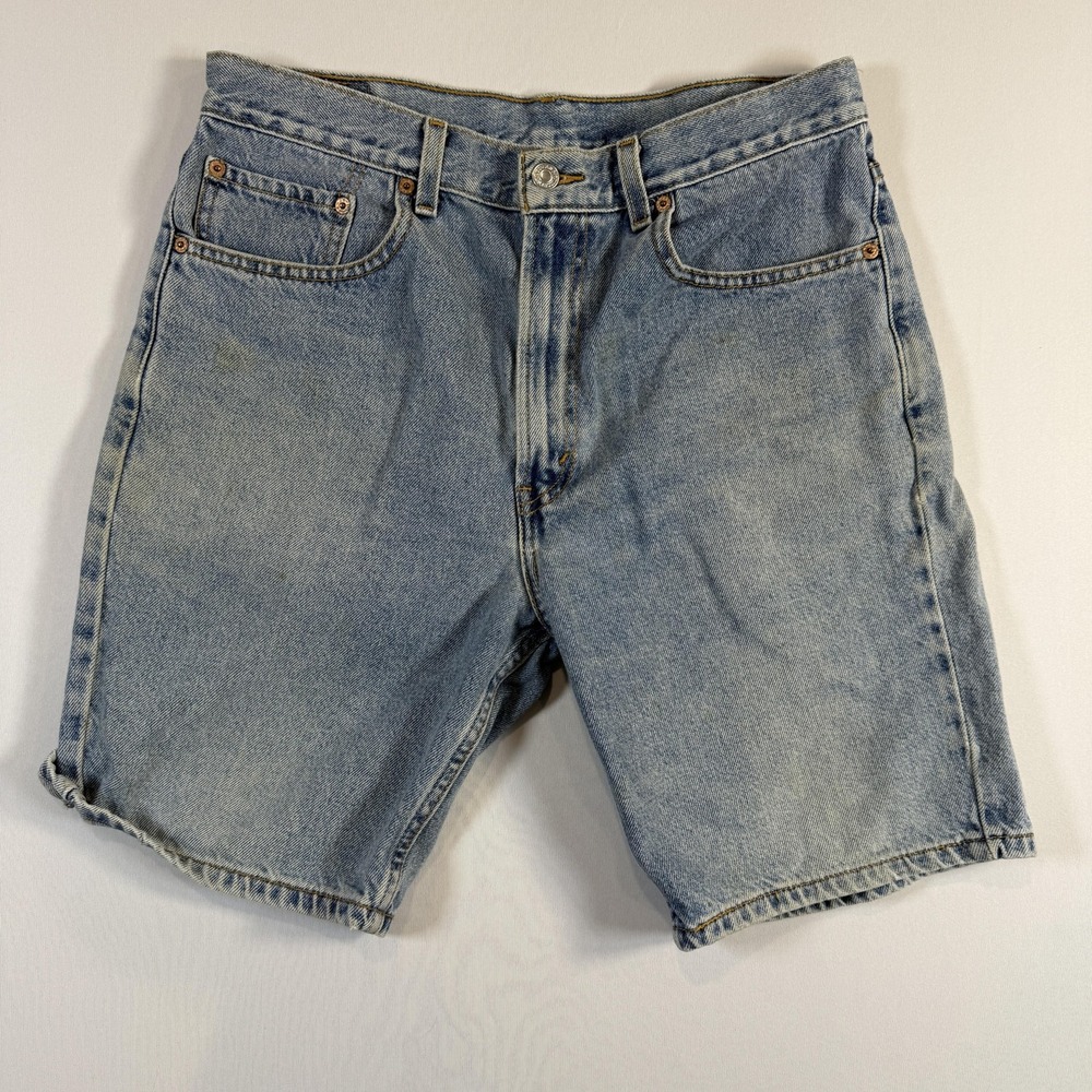 Levi's Denim Jeans Shorts Mens 34 Blue Light Wash 505 Bermuda 5 Pocket Casual